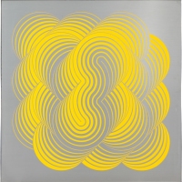 Bewegung, 1974, Email auf Aluminium, 100 x 100 cm