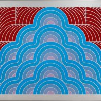 Ohne Titel (Bewegung), 1982, Email auf Aluminium, 188 x 101 cm