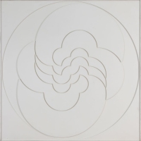 Ohne Titel, 1973, Acryl auf Holz, Relief, 146 x 146 cm