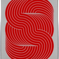 Ohne Titel, 1975, Email auf Aluminium, 40,5 x 52 cm