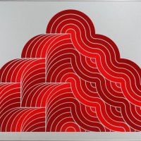 Ohne Titel (Bewegung), 1982, Email auf Aluminium, 187 x 100 cm